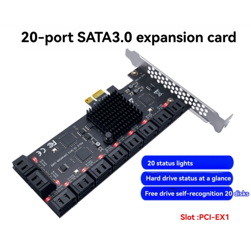 Κάρτα PCIE SATA Κάρτα PCIe SATA 3.0 20 θυρών, Υποστήριξη συσκευών SATA 3.0 1