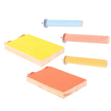 5Pcs Bird Climbing Stand Parrot Grind Stick Wooden Metal Play Platform