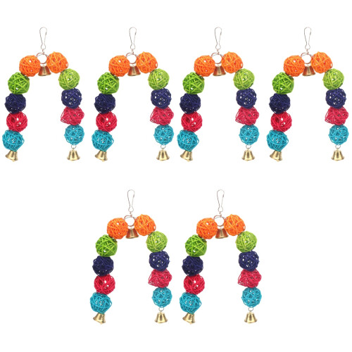 6 Pcs Pet Toy Parrot Bite String Toy Colorful Bite Plaything 2