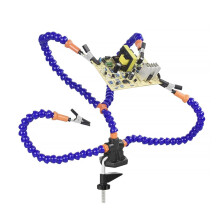 Third Hand Universal Arm with Screw Vise, Four-Jaw Soldering Table Tool Bracket for PCB Repair, Welding Bracket Y4BE-XSblue