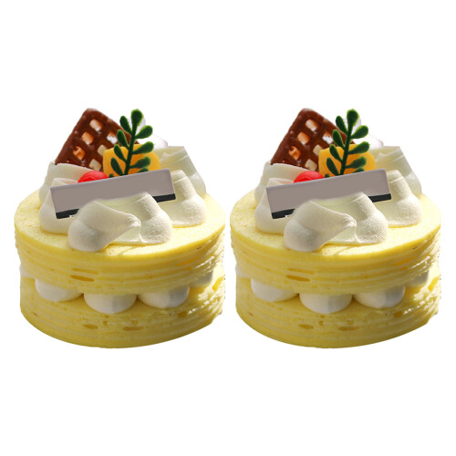 2pcs Artificial Cake Faux Dessert Display Model for Bakery Home Party