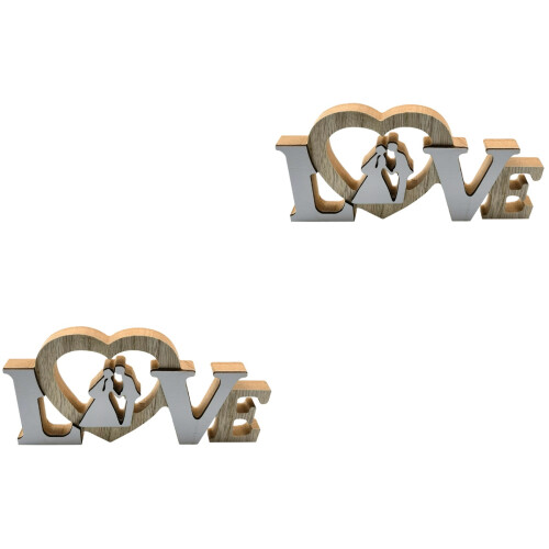 2 Pack Bride And Groom Rustic Wedding Photo Decorative Letters 2