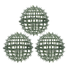 Artificial Plant Topiary Ball Frame Green Plastic 3pcs