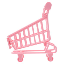 1Stk Mini Deko-Handwagen Rosa Mit Schleife, , Aufbewahrungskorb