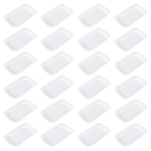 Round Simple Design Paper Dinner Plates 100pcs 6.3x4.2in