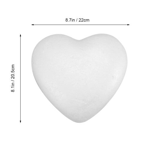 2pcs 23cm Heart-Shaped Polystyrene Craft Modeling