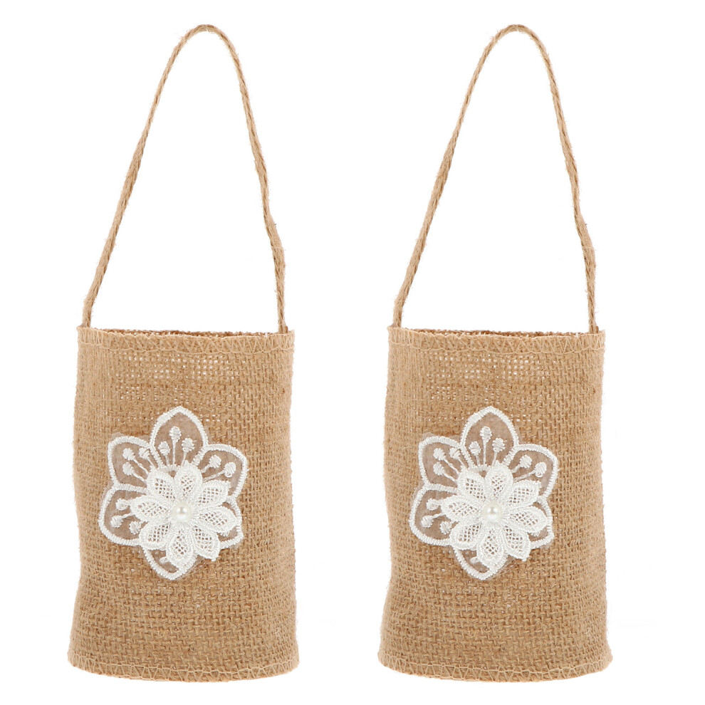 2 Pack Photography Props Burlap Bag Basket Flower Baskets-image-OPC-PKBYKWP-NEW