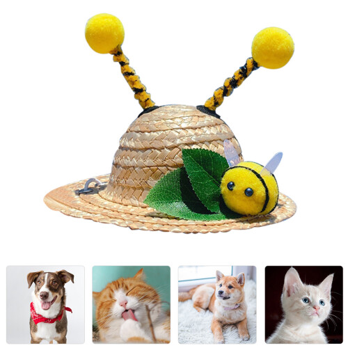 Hat Cat Cool Delicate Straw Hat Sun Hat Puppy Supply 1