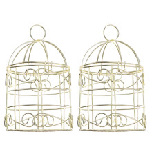 4Pcs Wrought Iron Golden Bird Feeder Cage Durable Hanging Bird Basket