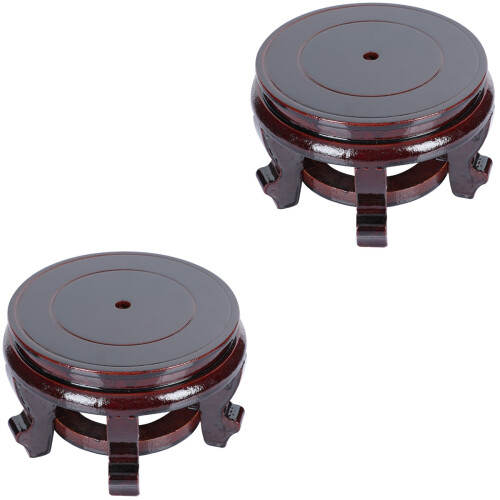 2 Pack Square Wooden Base Bracket Flowerpot Holder 2