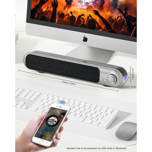 PC Speakers, Computer Soundbar USB, Customizable RGB, Computer Speaker 1