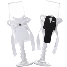 2 Pcs Bridal Shower Decor Bride Glasses Groom For Engagement Party