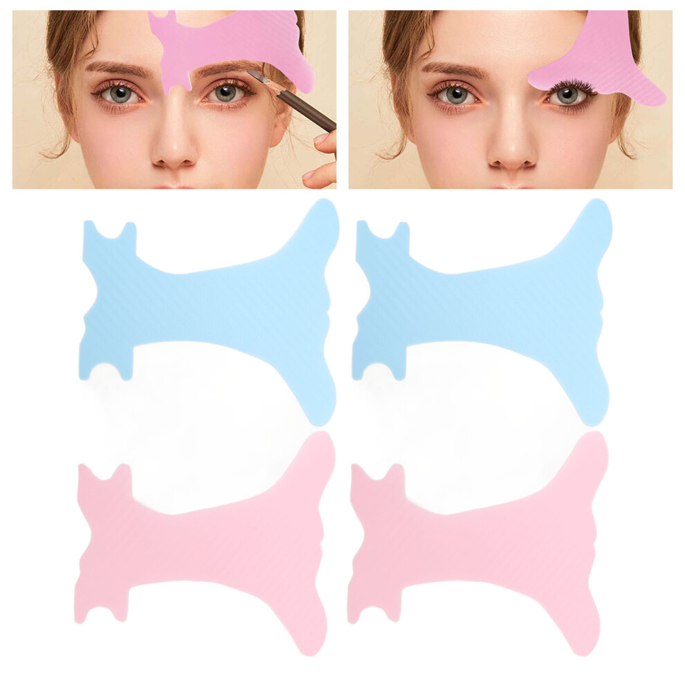 4pcs Multifunctional Eyebrow Stencils PP Drawing Aid for Eyebrows, Eyeliners & Eyeshadow