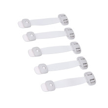 5pcs Child Strap Lock Safety Drawer Latches, Plastic, 20x5.4cm