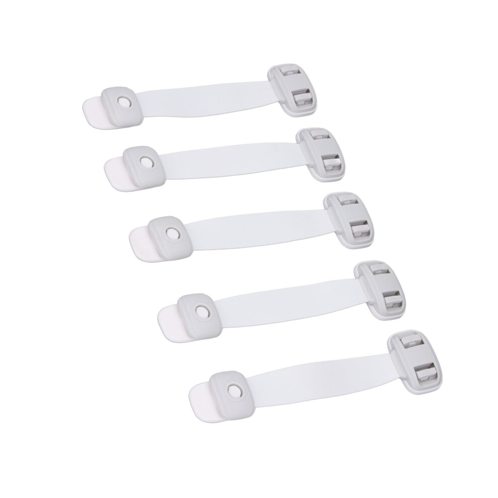 5pcs Child Strap Lock Safety Drawer Latches, Plastic, 20x5.4cm