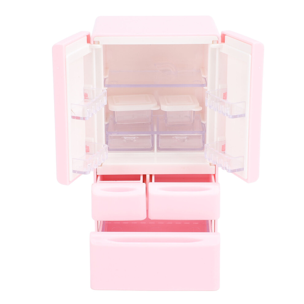 Model: Miniature Dollhouse Refrigerator Pink