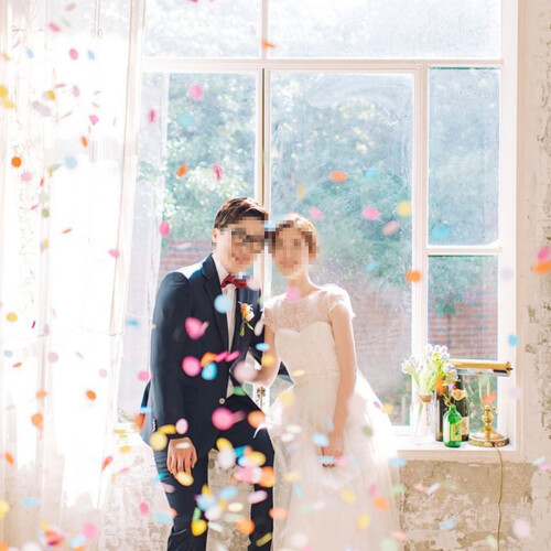 2 Pcs Wedding Table Centrepieces Confetti Throwing Round Paper Set 2