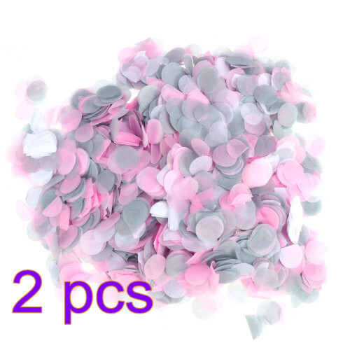 2 Pcs Wedding Table Centrepieces Confetti Throwing Round Paper Set