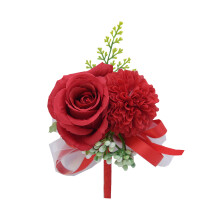 2 Pieces Boutonniere For Men Wedding Fabric Flower Brooch Groom Pin