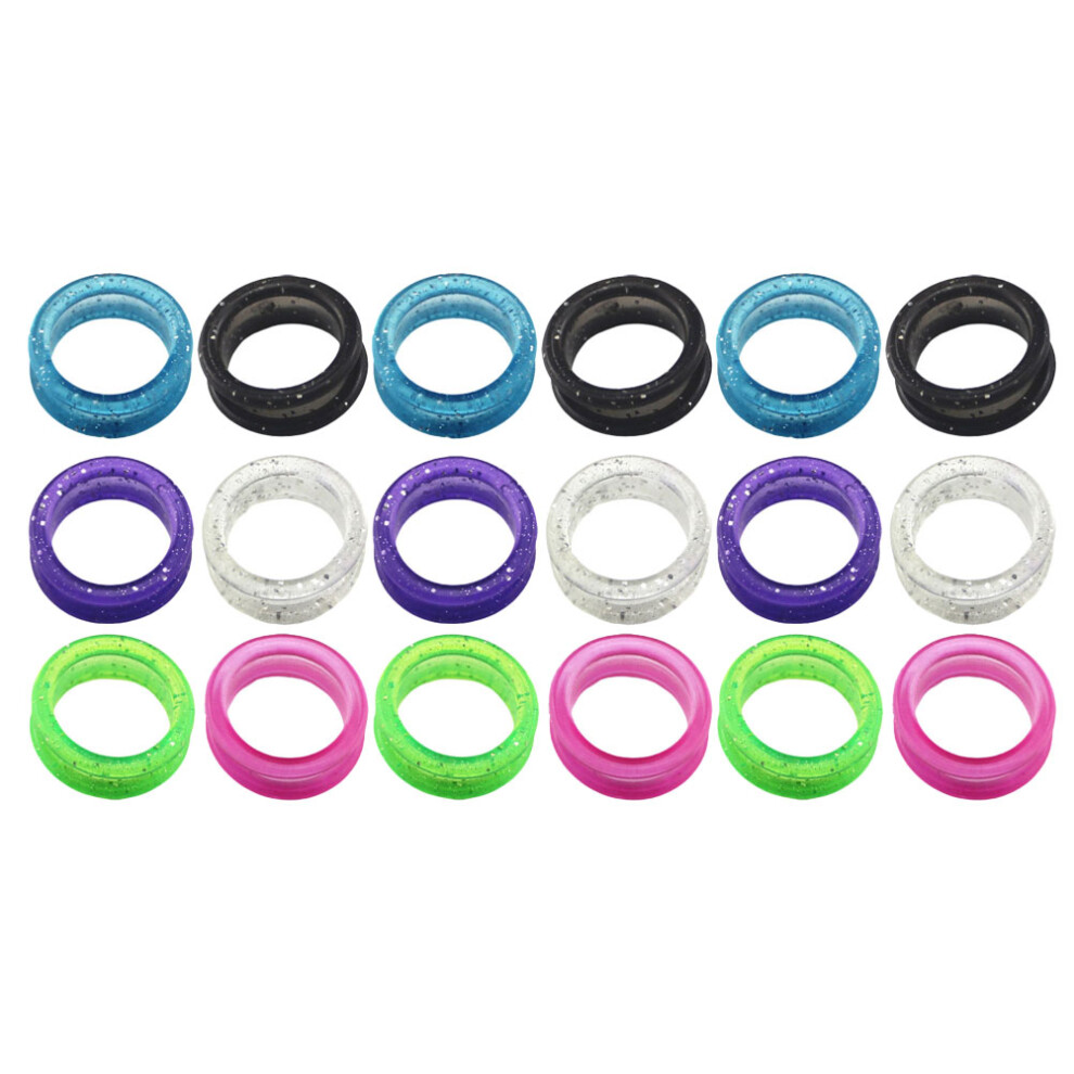 Artibetter 18Pcs Silicone Finger Rings For Salon Grooming Scissors