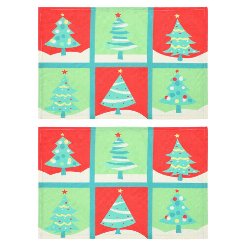 2pcs Xmas Table Mats Place Mats Xmas Dining Table Decoration