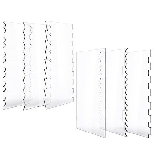 Cake Scraping Tool Clear Acrylic 6pcs 9.4x3.9in
