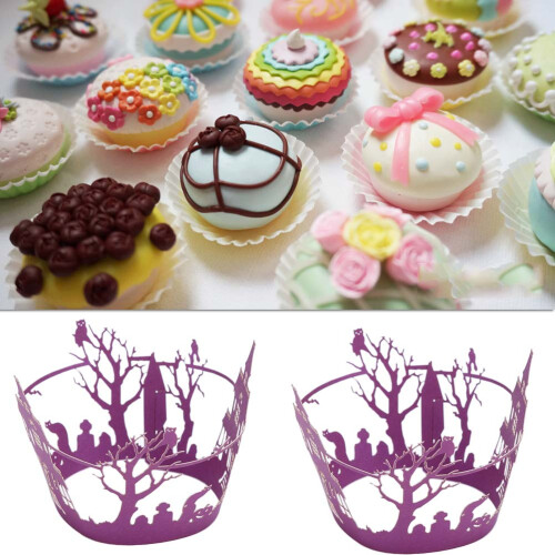 50pcs Iridescent Cake Baking Cupcake Cups Party Decoration 1