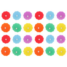 24 Pcs Glass Charms For Drinks Drinking Accessories Umbrella Shape