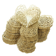 50Pcs Golden Paper Chocolate Cups Hollow Design Party Candy Wrappers