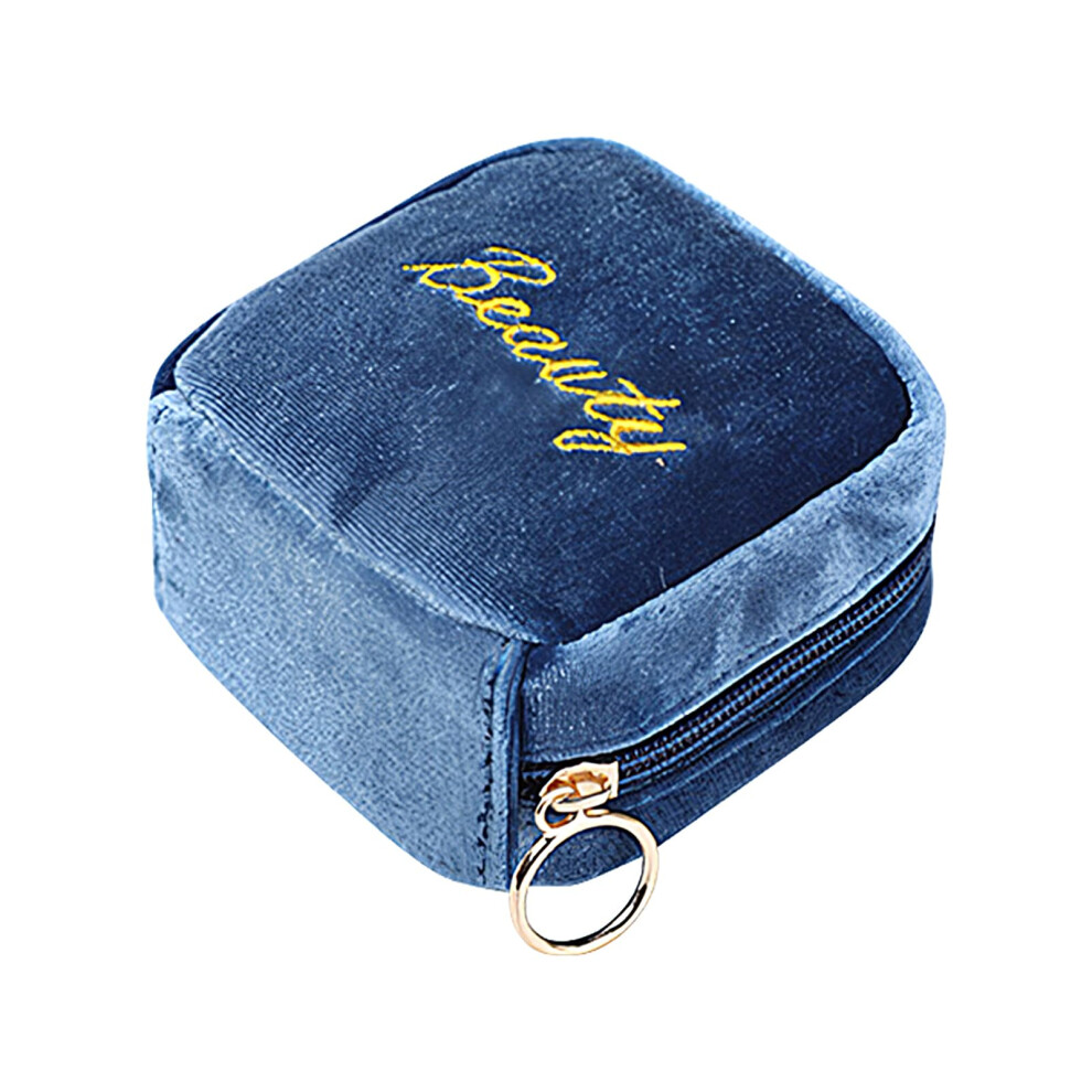 Blue Travel Lipstick Storage Box - Cosmetic Organizer Case For Makeup Accessories, Eyebrow Pencil, Eyeliner, Powder