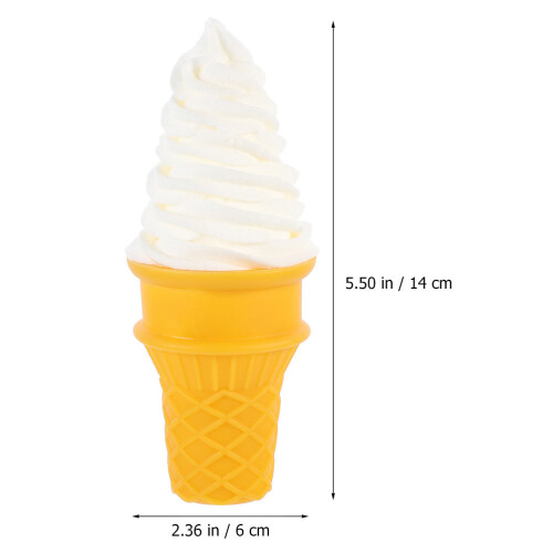 3pcs Simulation Ice Cream Cone Pvc, Plastic Crispy Skin 1