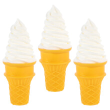 3pcs Simulation Ice Cream Cone Pvc, Plastic Crispy Skin