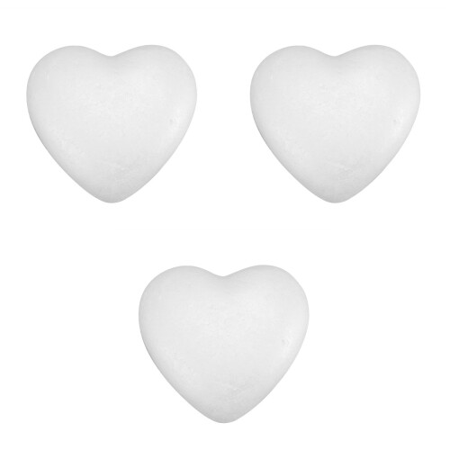 3 Count Polystyrene Hearts Human Shape Craft Lightweight Material 2