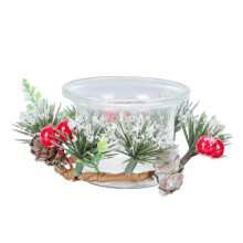 3 Sets Xmas Garland Candle Holder Winter Home Decor