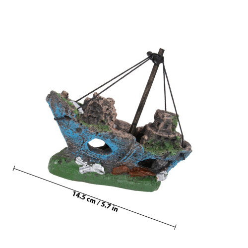 Resin Small Aquarium Decor Shipwrecks Fish Tank Accessories 2