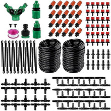Garden Irrigation System. 30m/98ft Micro Drip Irrigation Kit Automatic Adjustable Watering Tool with Timer