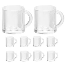 10Stk Mini Bierkrüge ABS Transparent Miniatur Deko Für Miniatur Szenen