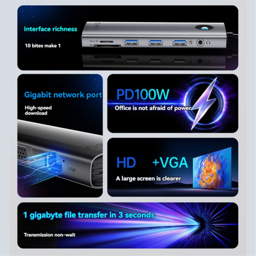 Σταθμός σύνδεσης ORICO USB-C 10Gbps 10 σε 1 A 1