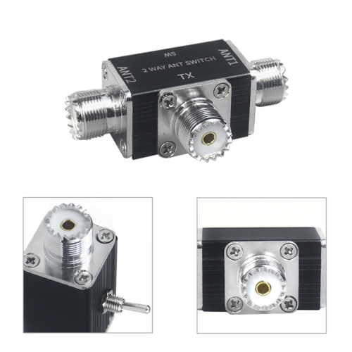 2-Way Manual Coaxial Antenna Switch - 1 Input & 2 Outputs, SO-239 2