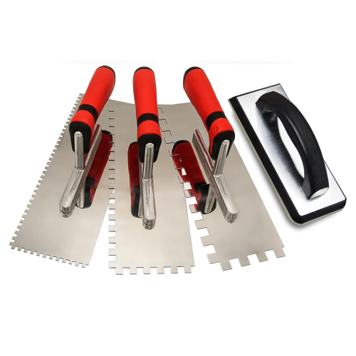 6pcs Tile Tools,Stainless Steel Square Notched Trowel Set,Grout Float 1