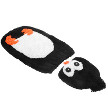 1 Pc Hand-Knitted Crochet Baby Photography Penguin Costume (Black)