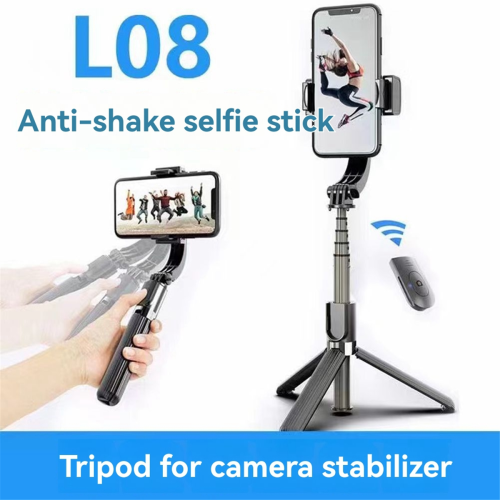 L08 Gimbal Tripod Selfie Stick Bluetooth Handheld Stabilizer Black 1