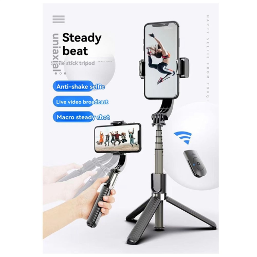 L08 Gimbal Tripod Selfie Stick Bluetooth Handheld Stabilizer Black 2