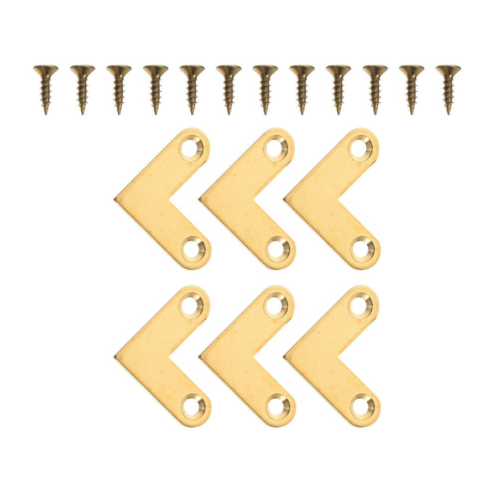 6Pcs Right Angle Corner Brackets Brass Joints 3182079393522