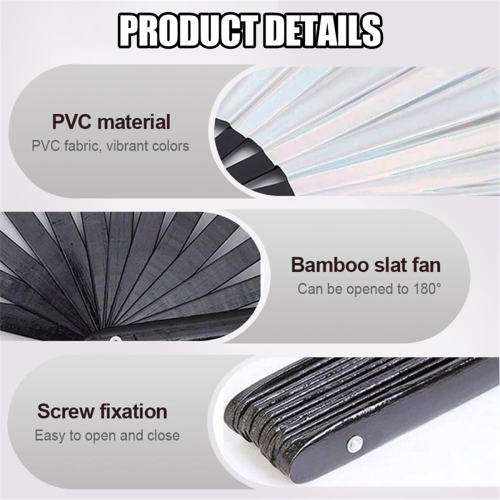 Boots on the Ground Fan,Large Holographic Folding Hands Fan,B 2