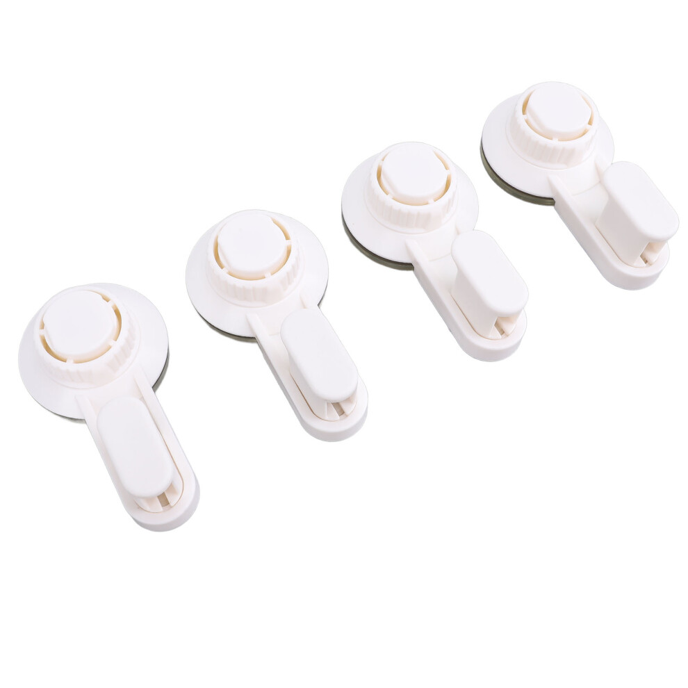 4pcs Vacuum Suction Hook Holder Waterproof No Punch Glass Shower Hooks White