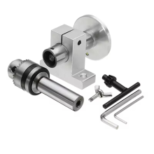 Cabeçote central de torno com mandril - Acessórios DIY para mini torno