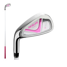 Left Hand Golf Clubs Iron Set #7 #9 for Kids Ages 3-12, Pink Junior Blade Putters for Boys and Girls, Size #9 (5-8 Years)