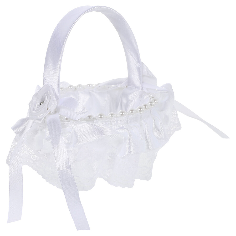 Flower Girl Baskets White Decorative Lace For Party 1set-image-OPC-PKC25GK-NEW
