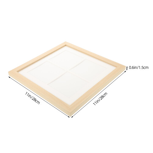 Picture Frames Beige Wood 1set 11in Square 1